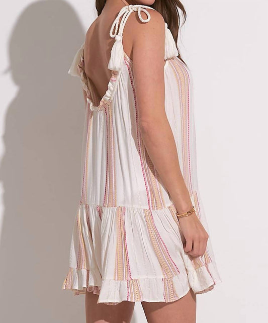 Elan - Tiered Tie Strap Mini Cover-up Dress
