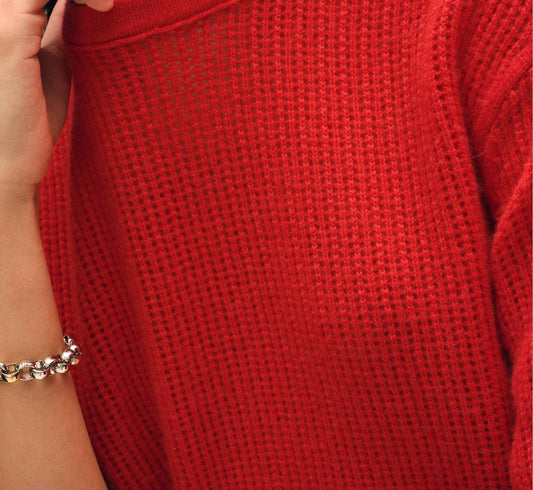 White + Warren - Cashmere Waffle Mesh Tee