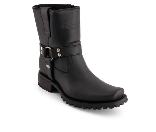 Forastero - Men's Leather Biker Boots With Zipper Closure
