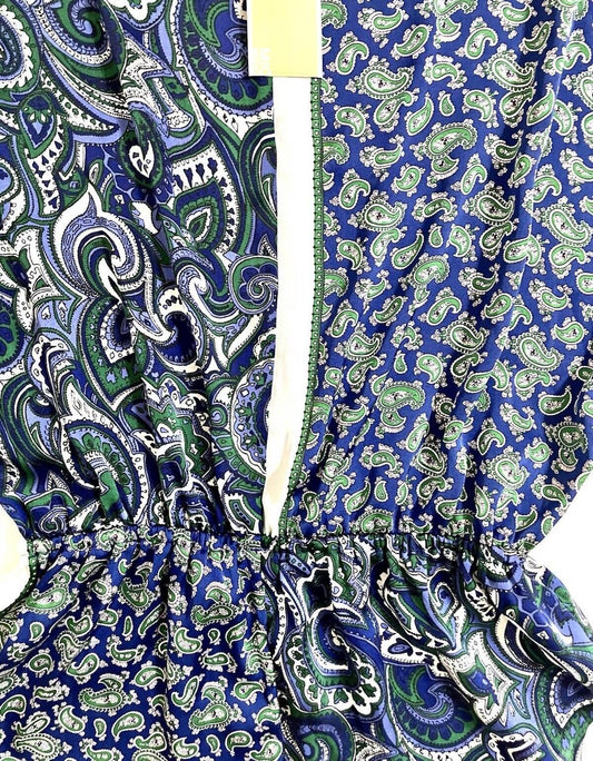 Michael Kors - Women's Paisley Print Satin Dropped Shoulder Blouse