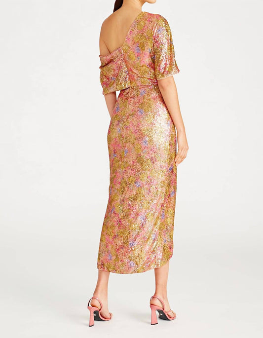 Theia - Women's Jade Draped High Low Gown