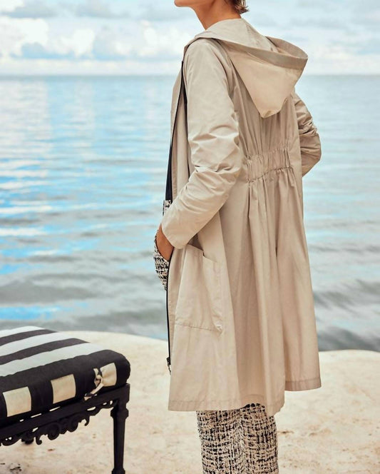 Joseph Ribkoff - Woven Hooded Trapeze Coat