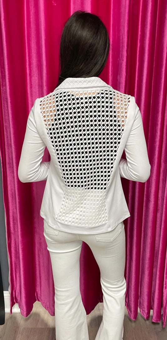 Pete - Blazer With Crochet Back Top