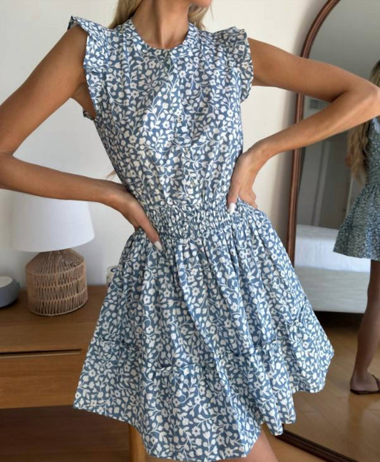 Mint - Dreamy Daisy Flutter Sleeve Mini Dress