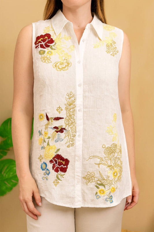 Paparazzi - Yarn Dye Stripe Sleeveless Shirt