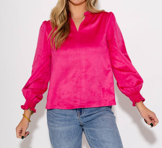 Ivy Jane - Long Sleeve Suede Top