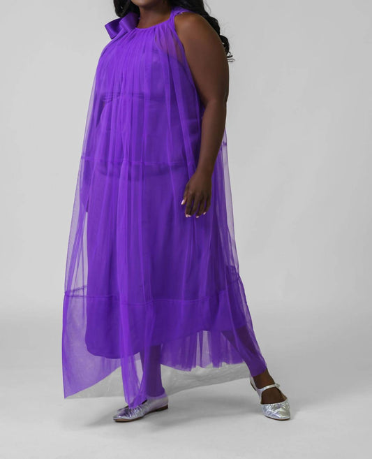 Psophia - Sleeveless Tulle Dress - Plus