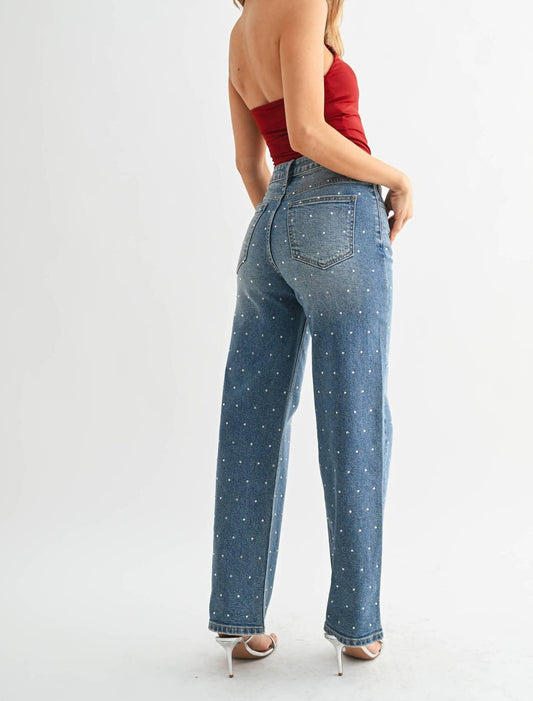 Jbd. - Rhinestone Vintage Straight Leg Jeans