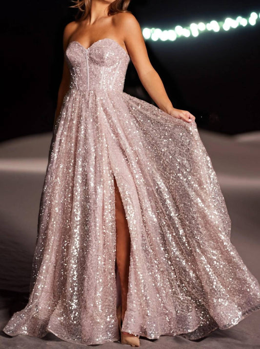 Jovani - Fit And Flare Sweetheart Neckline Dress