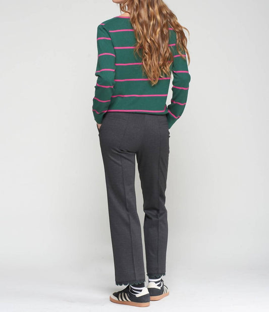 Vilagallo - Pull On Straight Leg Scallop Hem Pant