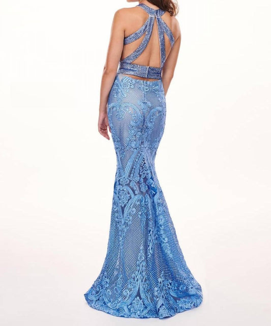 Rachel Allan - Lace Halter Neck Prom Dress