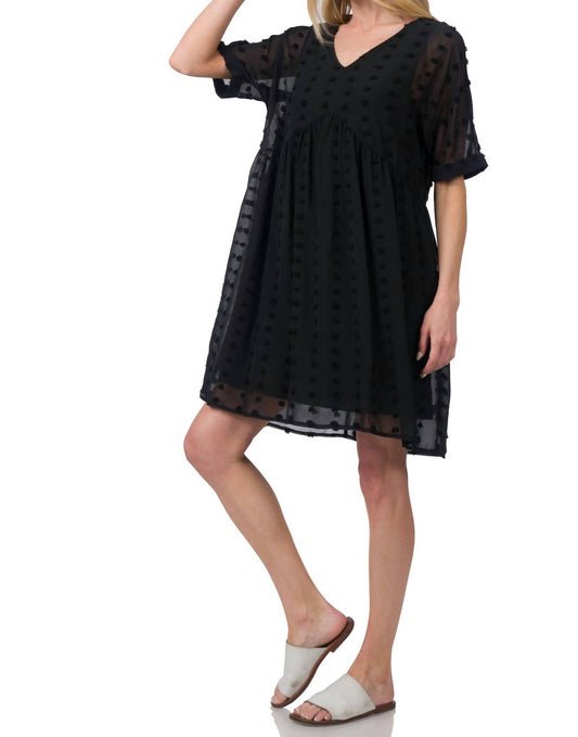 Zenana - Dot Babydoll Mini Dress