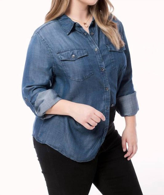 Modern Haze - Go With It Chambray Shirt - Plus