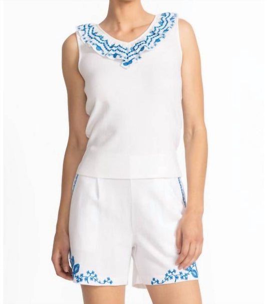 Johnny Was - MIXED MEDIA FLUTTER TANK DARIA