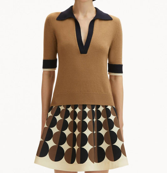 Oscar De La Renta - Short Sleeve Color Block Pullover