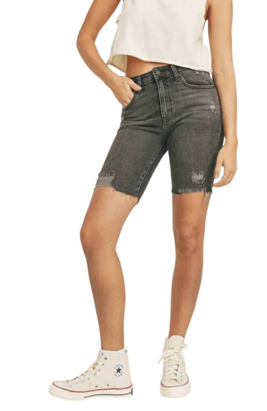 Jbd. - DESTROYED HEM BIKER SHORTS