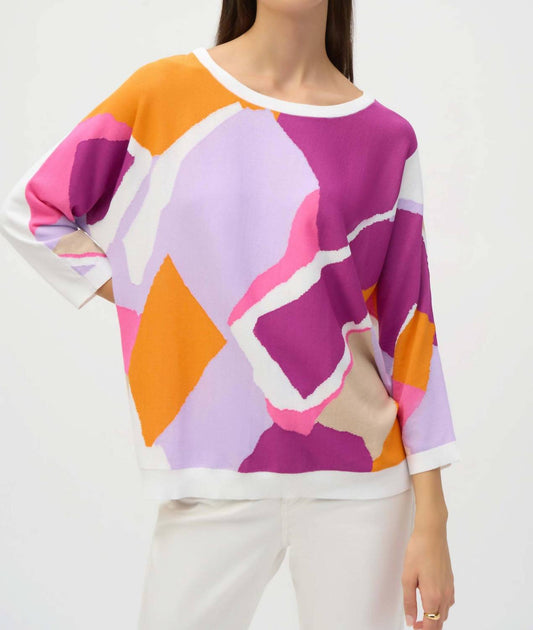 Joseph Ribkoff - Knit Abstract Print Pullover Sweater