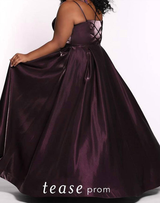 Sydney'S Closet - A Line Lace Up Back Gown