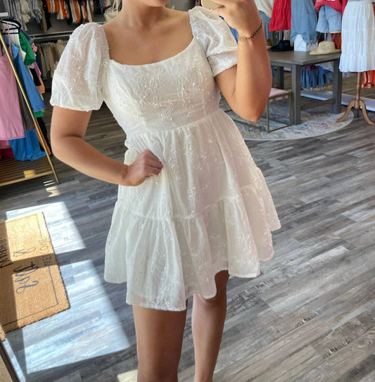 Mustard Seed - Back Tie Embroidered Dress