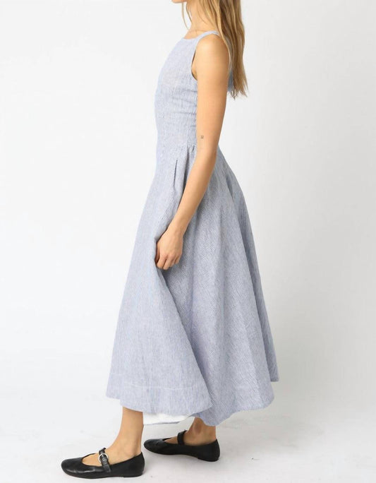 Olivaceous - Charlotte Stripe Midi Dress