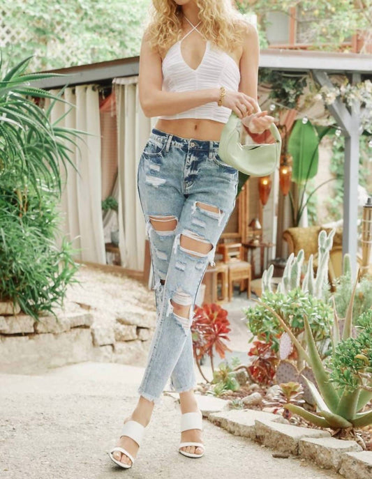 Kancan - High Rise Relaxed Thigh Tapered Leg Mom Jean