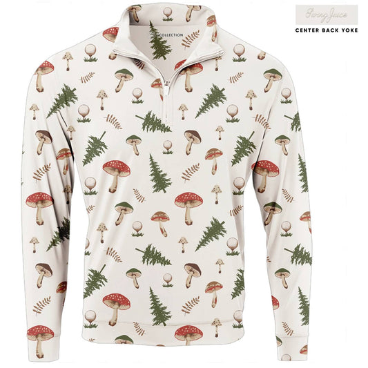 Swingjuice - Men's Golf Mushrooms Quarter Zip Sweatshirt