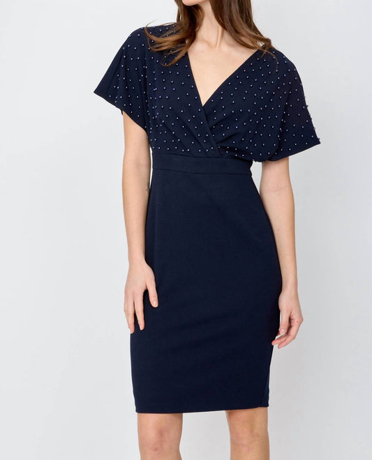 Joseph Ribkoff - Pearl Bodice Wrap Front Dress