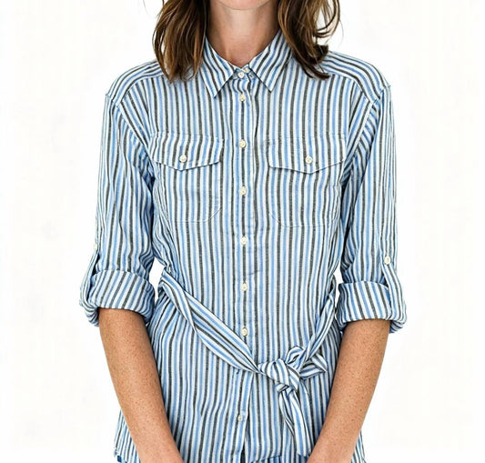 Ralph Lauren - Striped Belted Linen Shirt