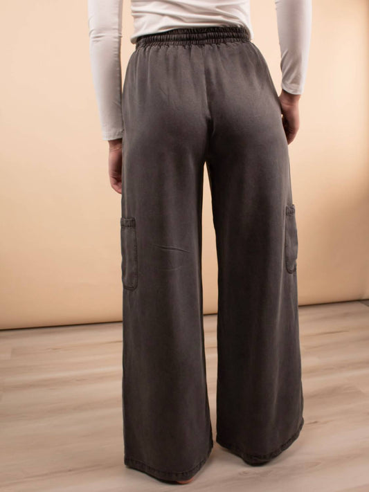 Jade By Jane - Mineral Wash Wide Leg Pants