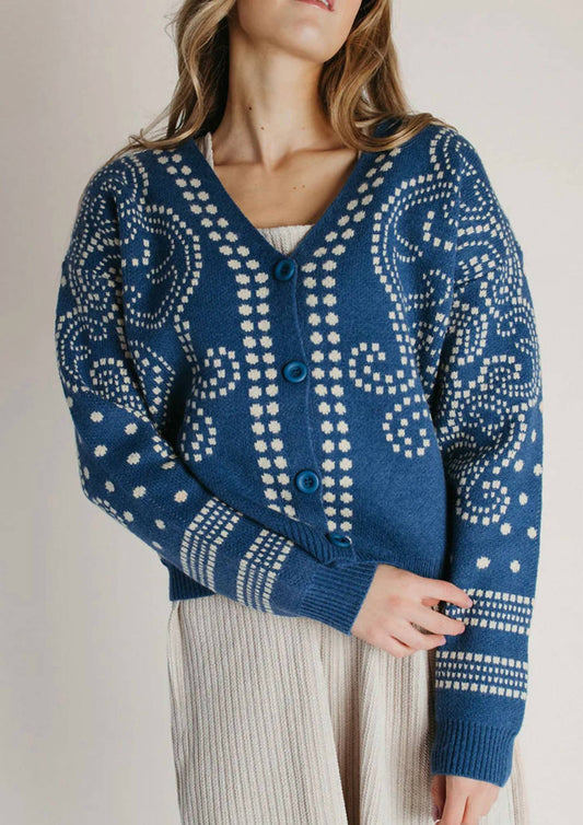&Merci - Damask Dot V-neck Cardigan