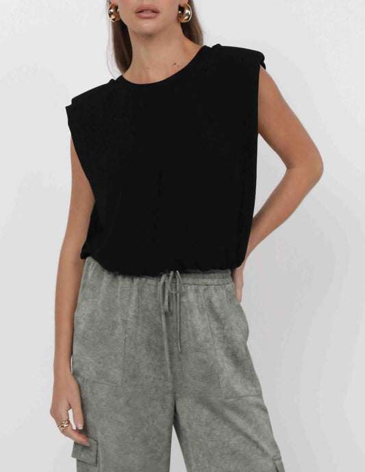 Sadie & Sage - So Into You Knit Shoulder Pad Sleeveless Top