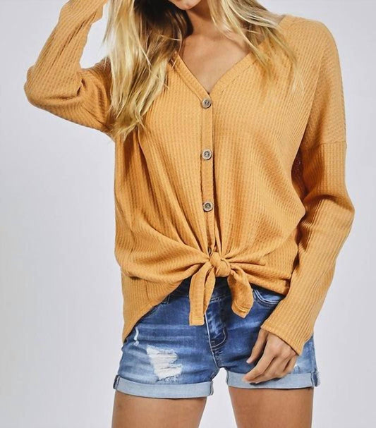 Bibi - Thermal Knit Tie Top