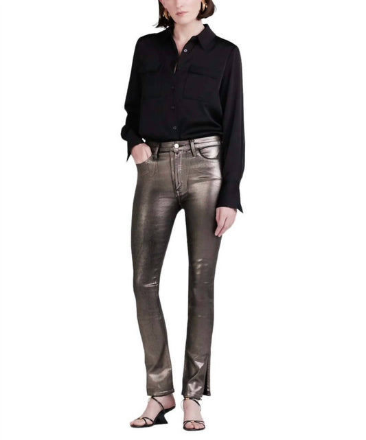 Derek Lam 10 Crosby - Tootsies High Rise Metallic Coated Jeans