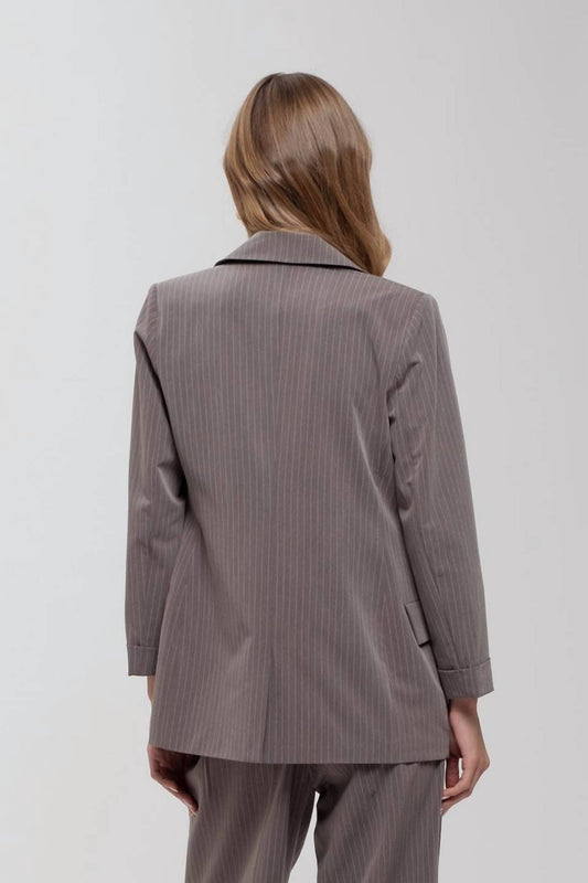 The Workshop Studio - Pinstripe Notched Collar Jacket