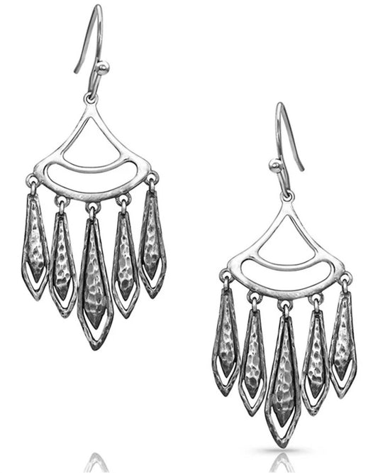 Montana Silversmiths - Women's Hammered Rhodium Chandelier Earrings