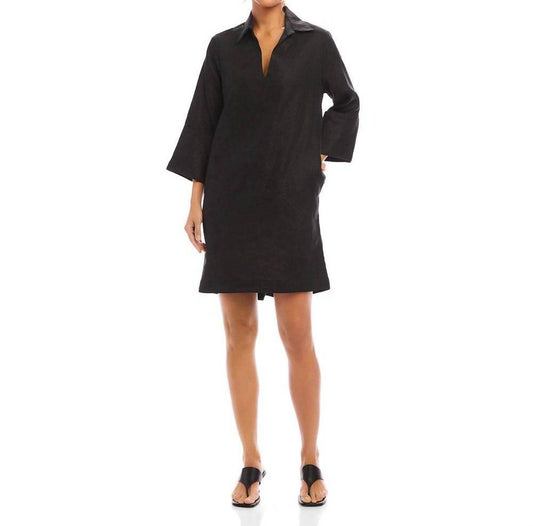 Karen Kane - Cuffed Sleeve Linen Dress