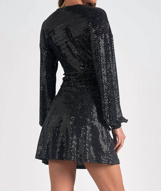 Elan - Sparkle V-Neck Dress