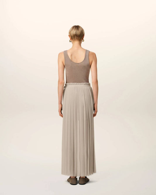 Ami - Long Pleated Skirt