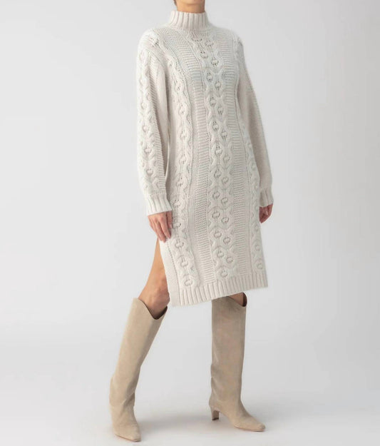 Sanctuary - Cable Knit Side Slit Sweater Dress