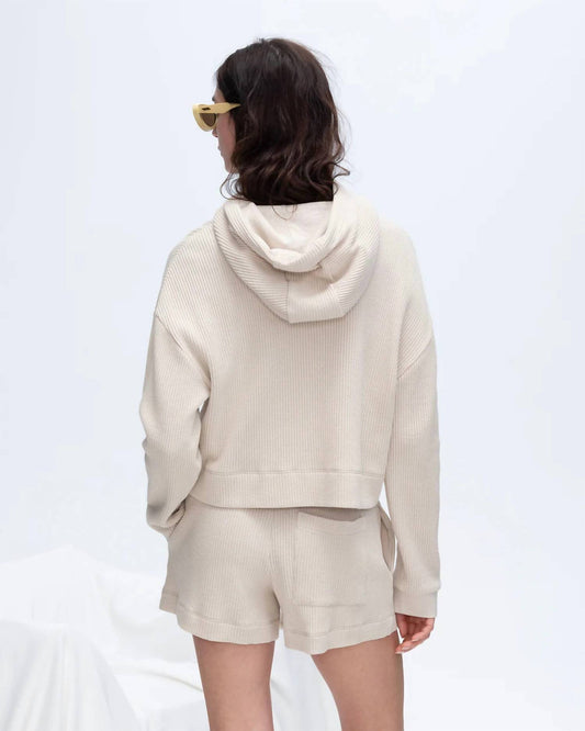 Atm - Women's Slub Jersey Waffle Boxy Hoodie
