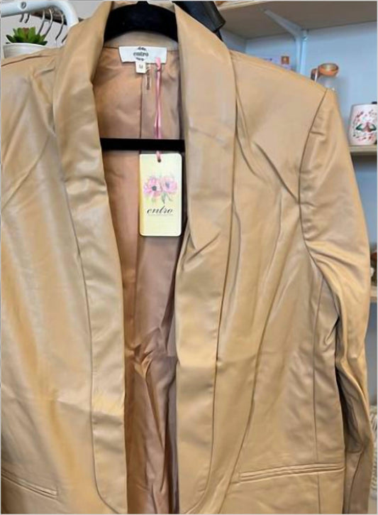 Entro - Women's Faux Leather Blazer