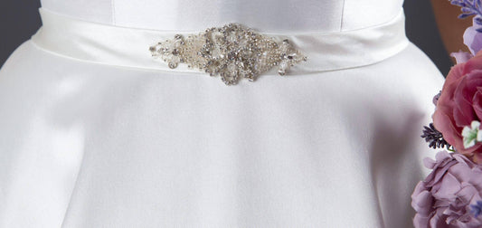 Morilee - Satin Belt With Crystal Beading