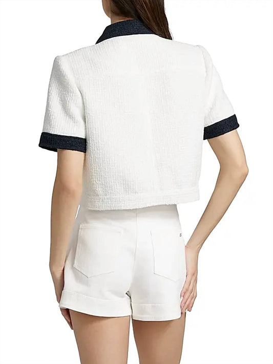 Cinq A Sept - Nissy Bicolor Tweed Cropped Jacket