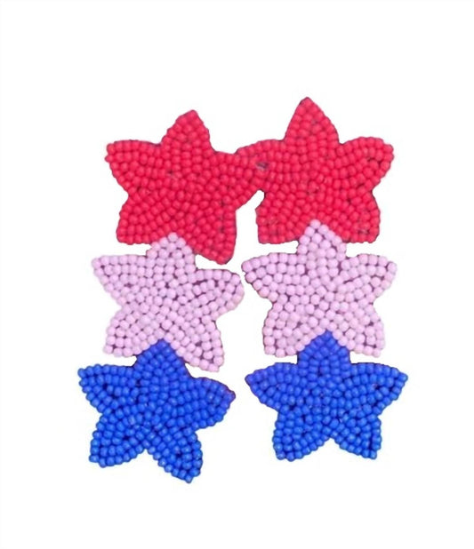 Jess Lea - Women American Star Beaded Earrings