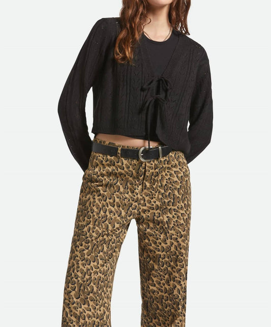 Brixton - Sweater Cropped Pointelle Tie Cardigan