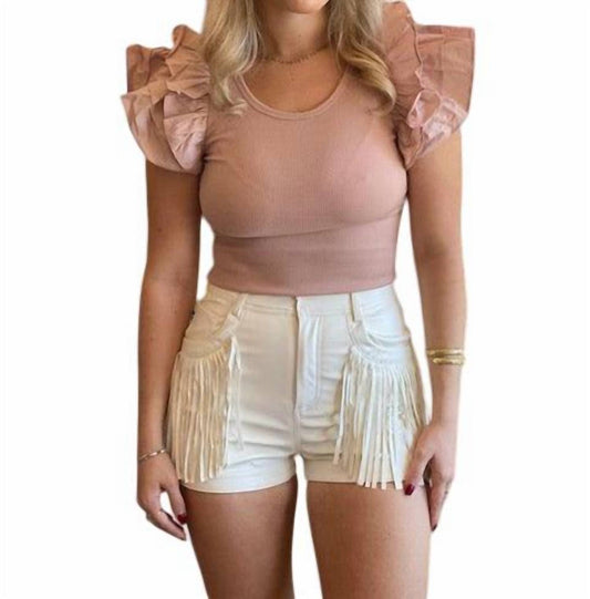 Line And Dot - Faux Leather Short