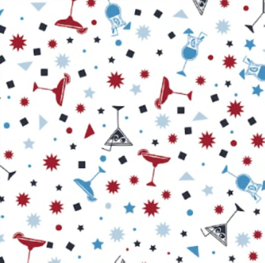 Flags & Anthem - Scofield Short Sleeve Americana Martini Print Performance Polo