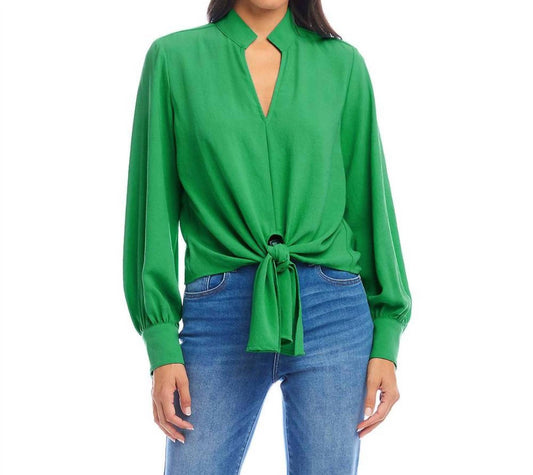 Karen Kane - Long Sleeve Tie-Front Top