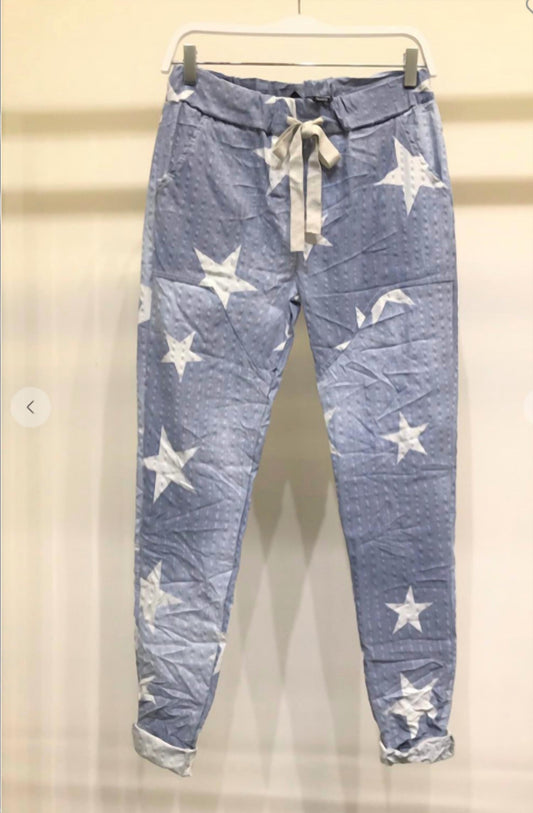 Venti6 - Skye All Over Star Strip Crinkle Jogger