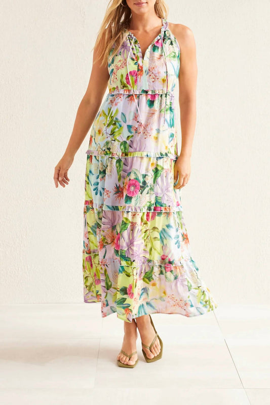 Tribal - Slvless Tiered Dress W/Lining